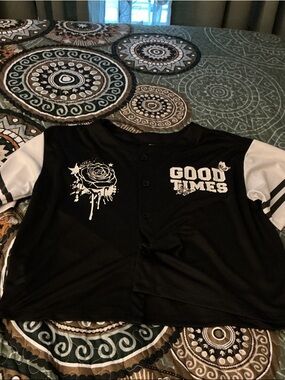 Good Times Black and White Kids' Baseball-Style Jersey